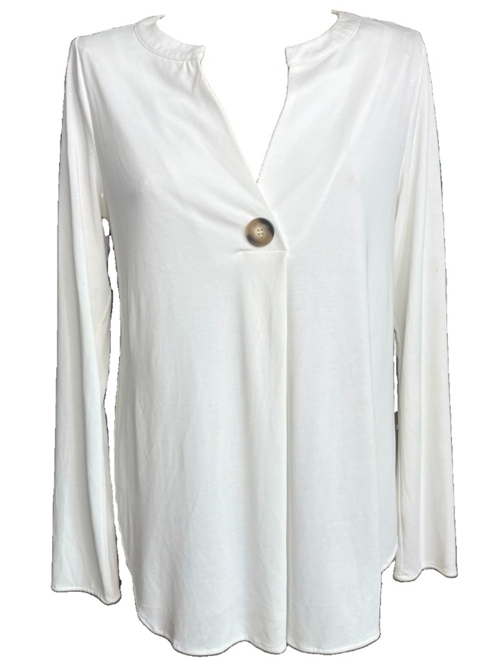 New Soft Surroundings White Tia Long Sleeve Top